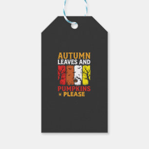 Étiquettes-cadeau Halloween Feuilles d'Automne et Citrouilles Design