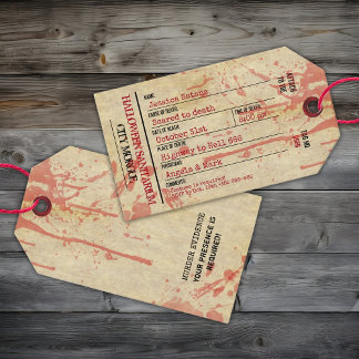 Étiquettes-cadeau Halloween Ga Tag Haunted Sanitarium Party