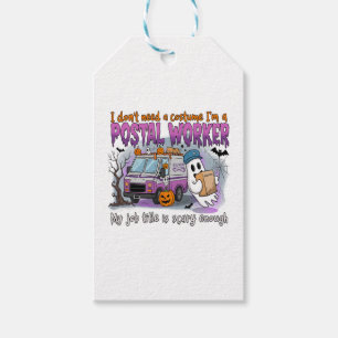 Étiquettes-cadeau Halloween Ghost, Postal Worker