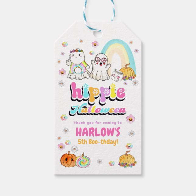 Étiquettes-cadeau Halloween Halloween Fantôme Super rétro (Devant)