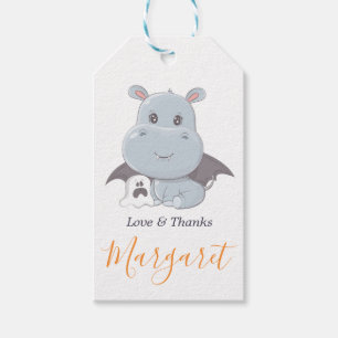 Étiquettes-cadeau Halloween Hippopotamus Little Boo Baby shower
