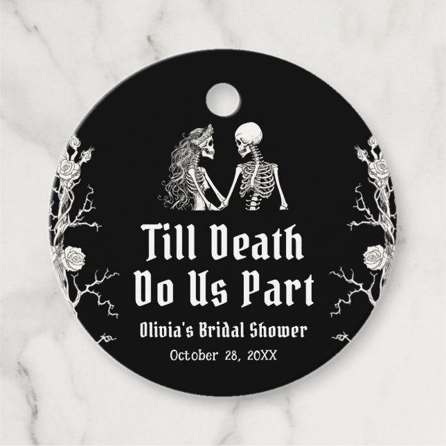 Étiquettes Cadeau Halloween Jusqu'à la mort Faisons-nous partie Fête (Devant)