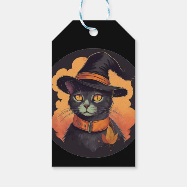 Étiquettes-cadeau Halloween Kitty (Devant)