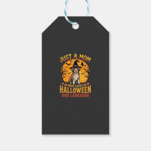 Étiquettes-cadeau Halloween Labrador Maman Sorcière Chien Design_1