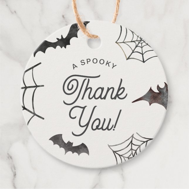 Étiquettes Cadeau Halloween Merci Éffrayant chauves-chauves-souris p (Devant)