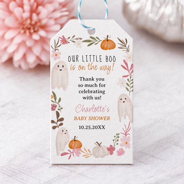 Étiquettes-cadeau Halloween petit boo Fantômes Baby shower mignon (Halloween little boo Ghosts Cute baby shower Gift Tags)