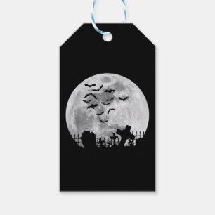 Étiquettes-cadeau Halloween Pleine lune Cimetière Bats Éffrayants
