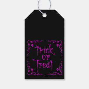 Étiquettes-cadeau Halloween Poison Purple Trou ou traitement