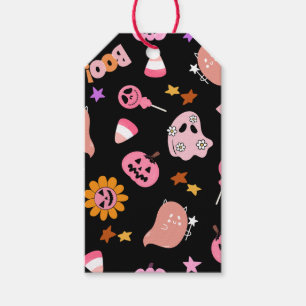 Étiquettes-cadeau Halloween rose