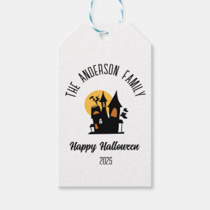 Étiquettes-cadeau Halloween Scary Haunted House Nom personnalisé