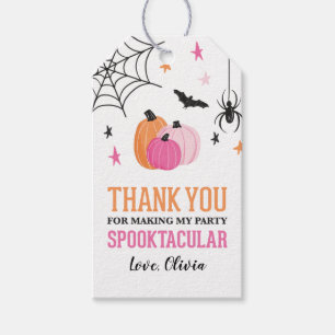 Étiquettes-cadeau Halloween Spooktacular Girl Anniversaire Citrouill
