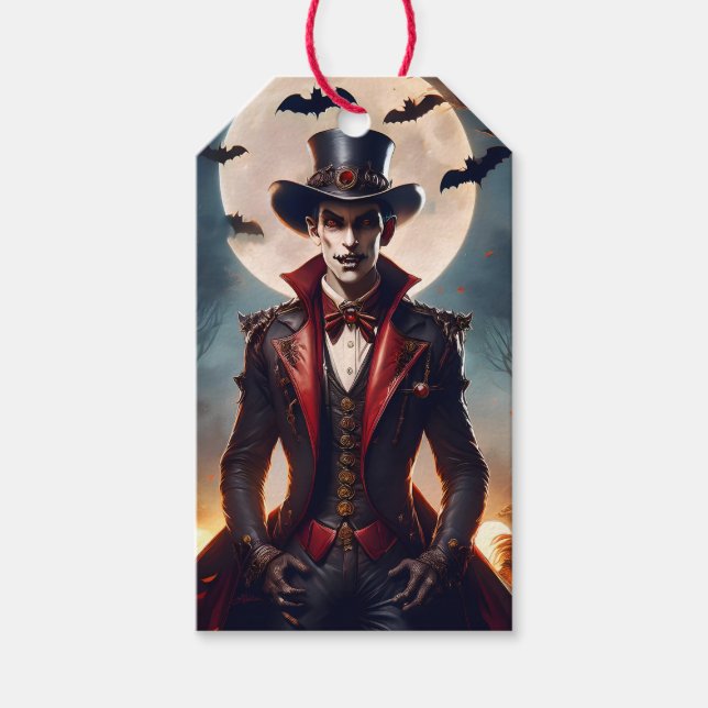 Étiquettes-cadeau Halloween Steampunk Gothique Zombie Vampire (Devant)