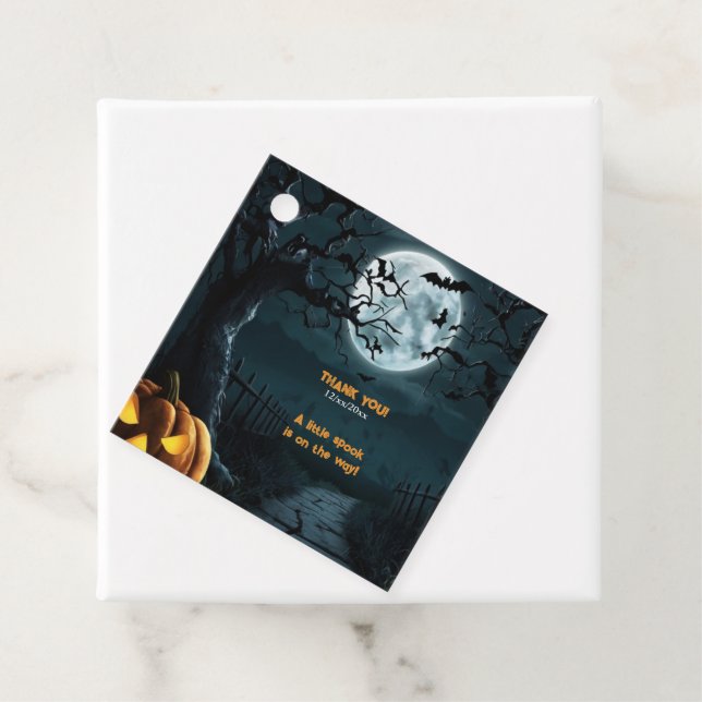 Étiquettes Cadeau Halloween Un Baby shower Citrouille Un Peu Parlé (En situation)