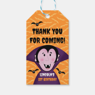 Étiquettes-cadeau Halloween Vampire chauves-souris 1er anniversaire 