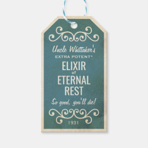 Étiquettes-cadeau Halloween vintage bleu poison tag