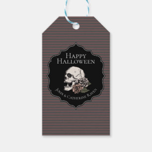 Étiquettes-cadeau Halloween vintage gris foncé