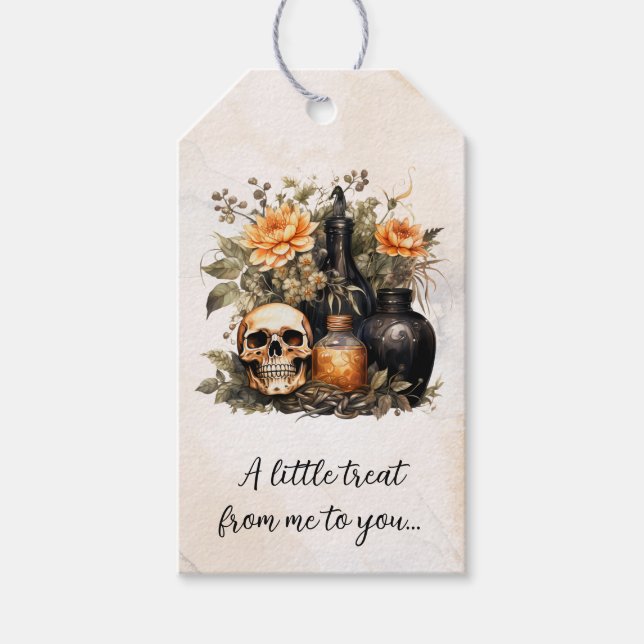 Étiquettes-cadeau Halloween Vintage personnalisé (Devant)