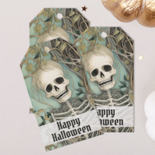 Étiquettes-cadeau Halloween Vintage squelette personnalisé