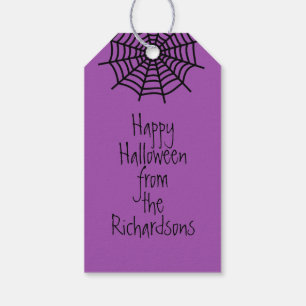 Étiquettes-cadeau Halloween violet noir Personnalisé