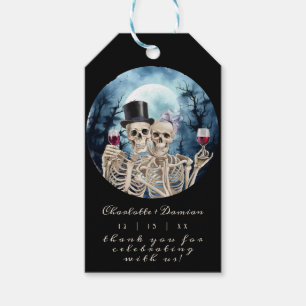 Étiquettes-cadeau Hallowen Gothic Skuls Tarot Le Mariage des amoureu