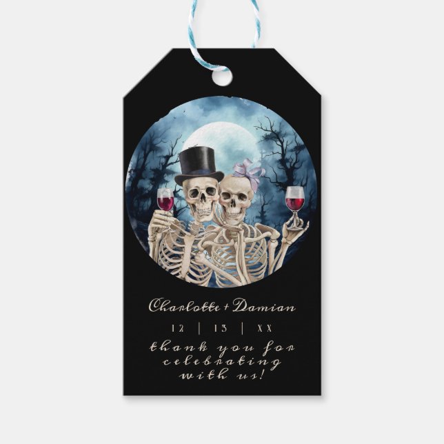 Étiquettes-cadeau Hallowen Gothic Skuls Tarot Le Mariage des amoureu (Devant)