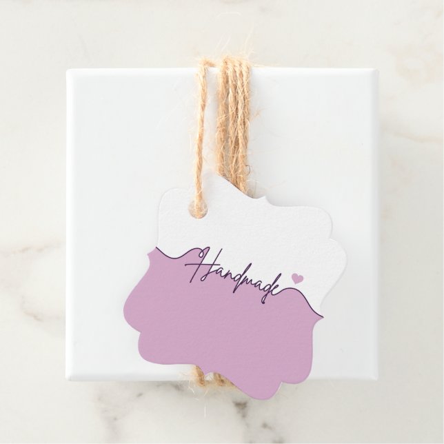 Étiquettes Cadeau Handmade With Love Floral Small Business Packaging (En situation)