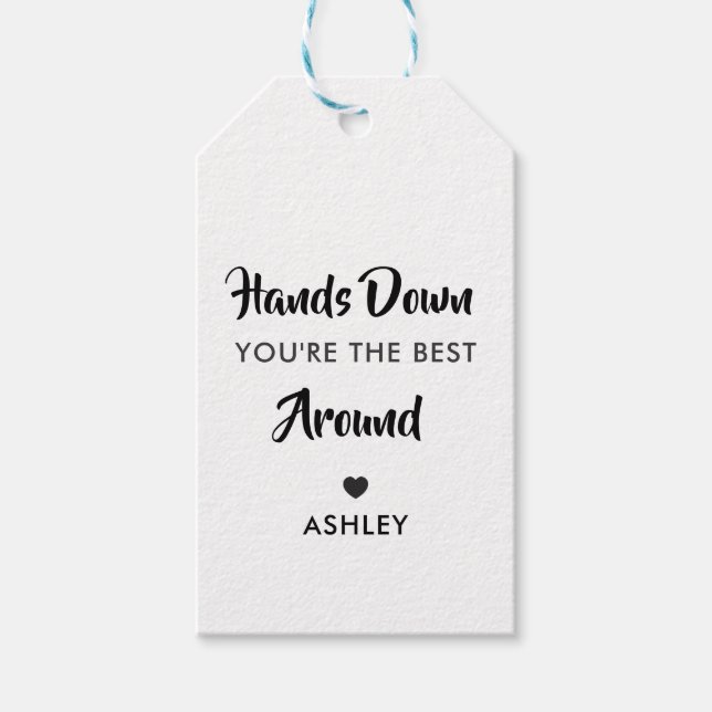 Étiquettes-cadeau Hands Down Vous êtes le meilleur autour, Kraft (Devant)