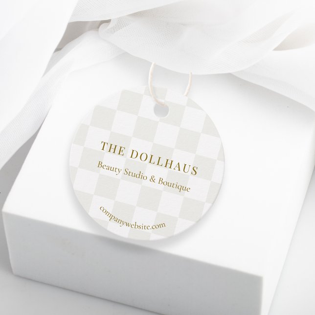 Étiquettes Cadeau Hang D'Emballage De Boutique Neutre Tan Tan (Créateur téléchargé)