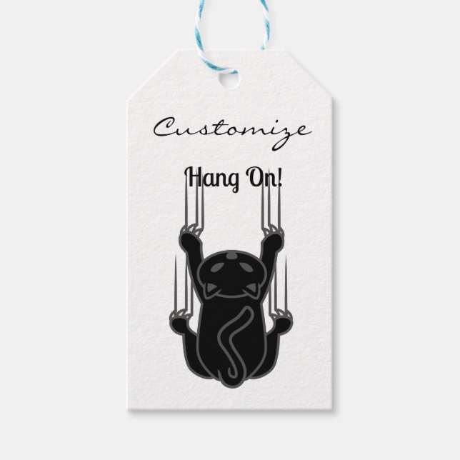 Étiquettes-cadeau Hang On Black Cat (Devant)