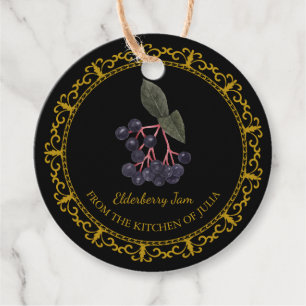 Étiquettes Cadeau Hang Tag l Noir vintage confiture d'airelles maiso