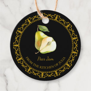 Étiquettes Cadeau Hang Tag l noir vintage confiture de poires maison