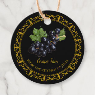 Étiquettes Cadeau Hang Tag l noir vintage confiture de raisin maison