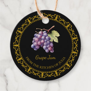 Étiquettes Cadeau Hang Tag l noir vintage confiture de raisin maison