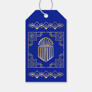 Étiquettes-cadeau Hanoukka Art déco Dreidel Design