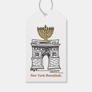Étiquettes-cadeau Hanoukka de New York Chanukah NYC Menorah