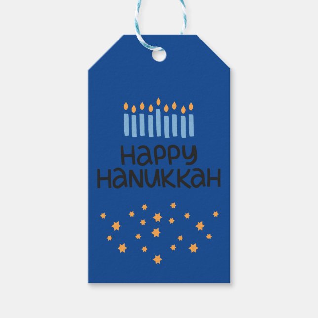 Étiquettes-cadeau Hanoukka Menorah pour le plaisir (Devant)