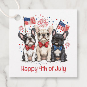 Étiquettes Cadeau Happy 4 juillet Bulldogs français