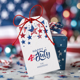 Étiquettes-cadeau Happy 4 juillet Hanging Stars ID1103