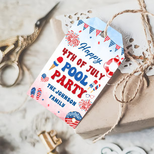Étiquettes-cadeau Happy 4 juillet Pool Party Été Tags cadeaux