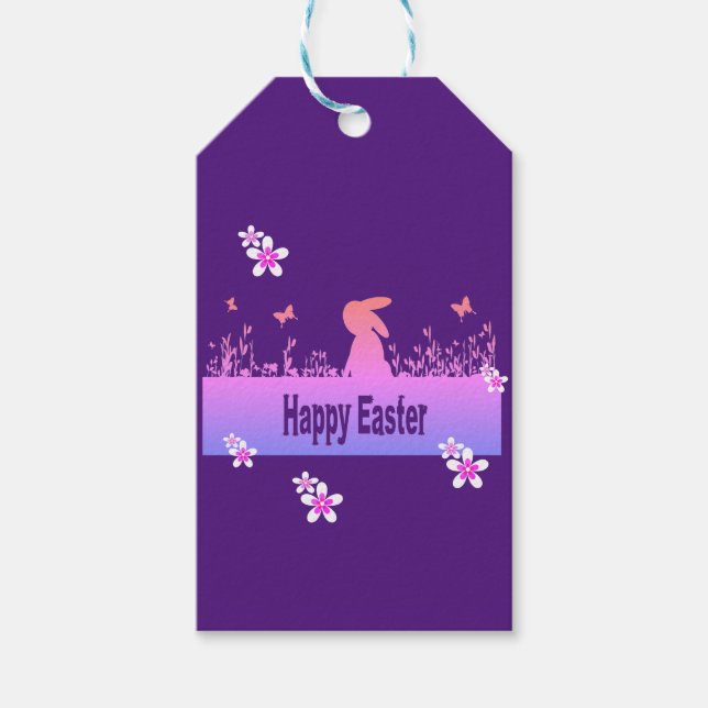Étiquettes-cadeau happy Easter,dreamy hare  (Devant)