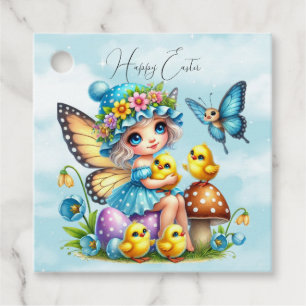 Étiquettes Cadeau Happy Fairy Butterflies Chicks Pâques