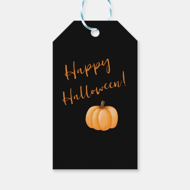 Étiquettes-cadeau Happy Halloween-Citrouille- (Devant)