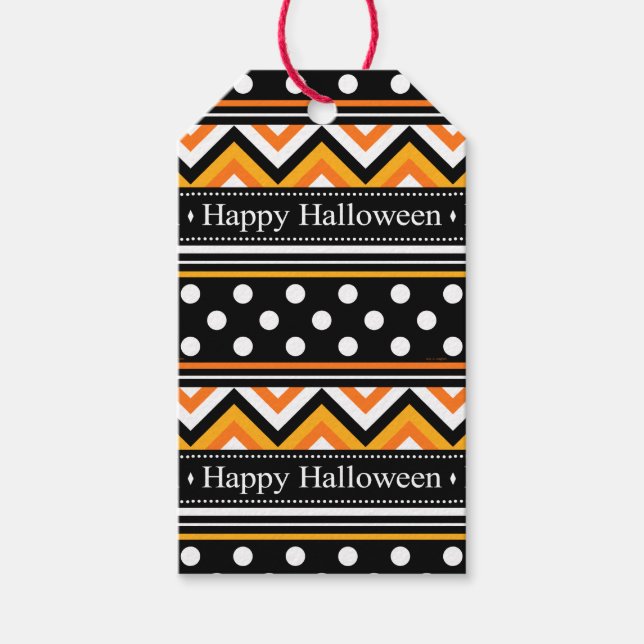 Étiquettes-cadeau Happy Halloween Motif moderne (Devant)