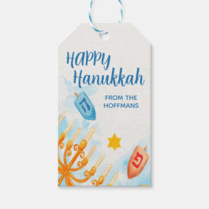 Étiquettes-cadeau Happy Hanoukka Gift Tags Menorah