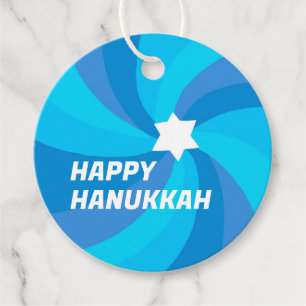 Étiquettes Cadeau HAPPY HANOUKKA Modern Star de David Custom