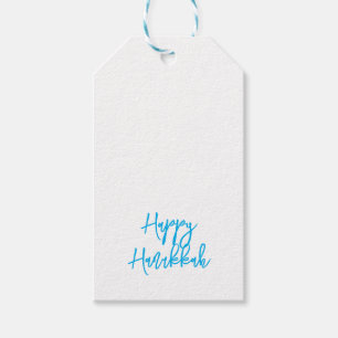 Étiquettes-cadeau Happy Hanoukka Moderne Typographie de vacances Ble