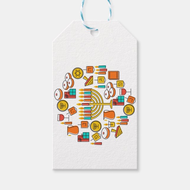 Étiquettes-cadeau Happy Hanukkah  (Devant)