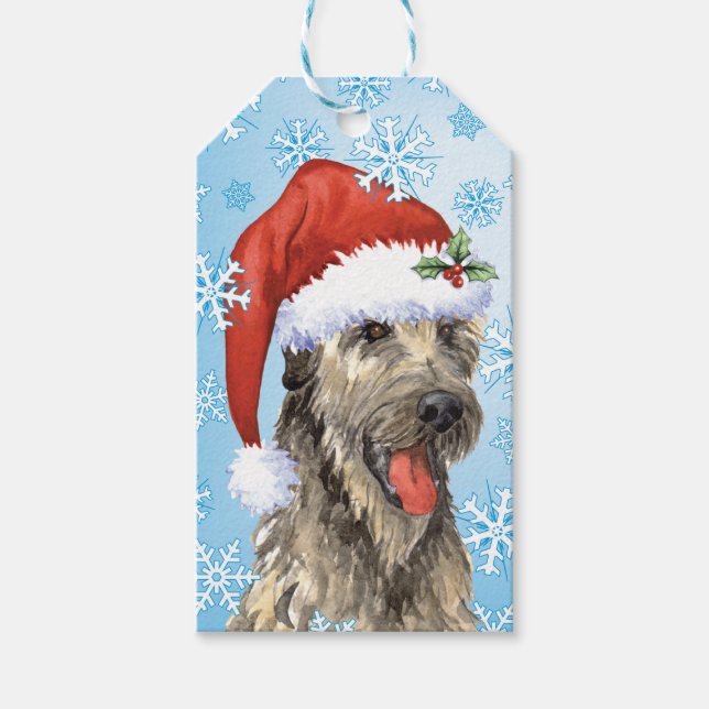 Étiquettes-cadeau Happy Howlidays Irish Wolfhound (Devant)