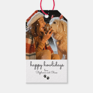 Étiquettes-cadeau Happy Howlidays Minimal Christmas Pet Gift Tags