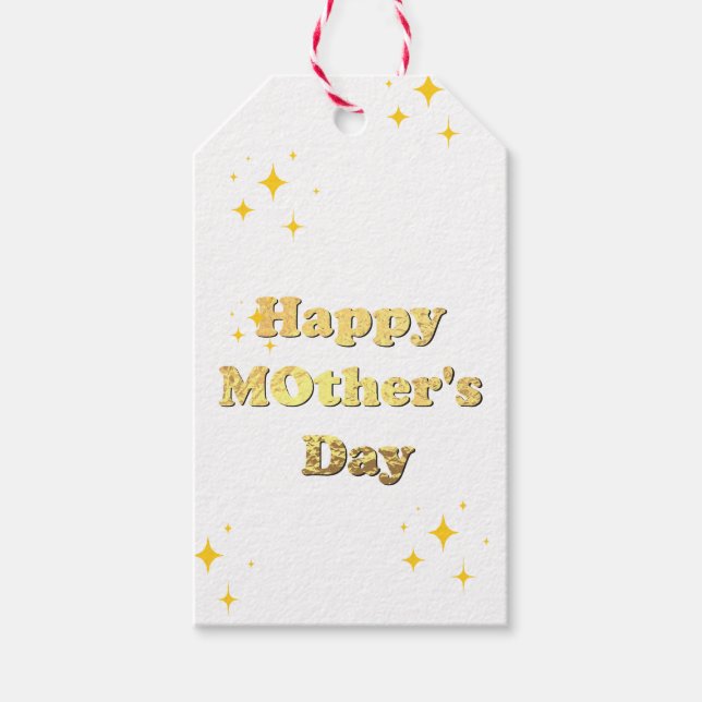 Étiquettes-cadeau Happy mothers day. Gold simple script calligraphy  (Devant)